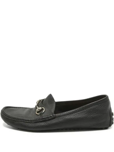 Pre-owned Gucci Leather Loafers In Black