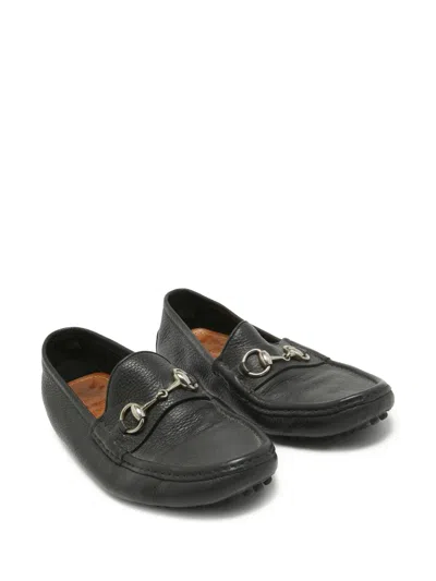 Pre-owned Gucci Leather Loafers In Black