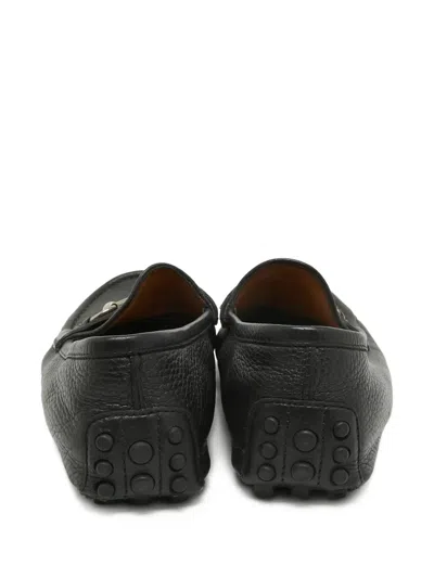 Pre-owned Gucci Leather Loafers In Black