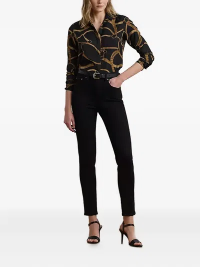 Ralph Lauren Classic Fit Belting-print Crepe Shirt In Multi