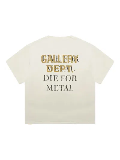 Gallery Dept. Live For Metal Glittered Printed Cotton-jersey T-shirt In Neutral