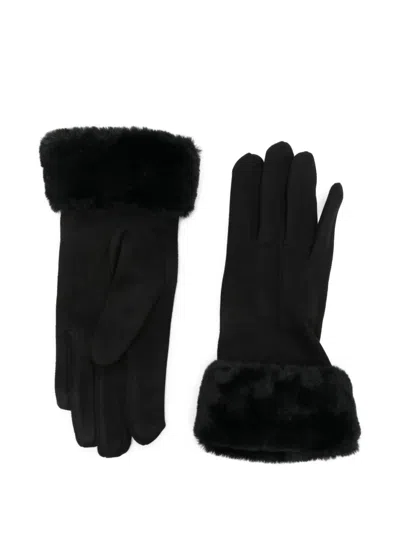 Liu •jo Gloves With Faux Fur In Black