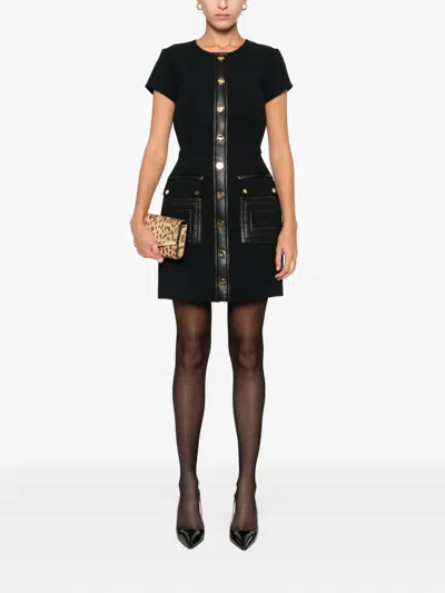 Elisabetta Franchi Button-front Mini Dress In Black