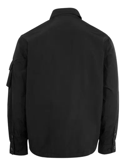 C.p. Company Lens-pocket Shirt Jacket In Black