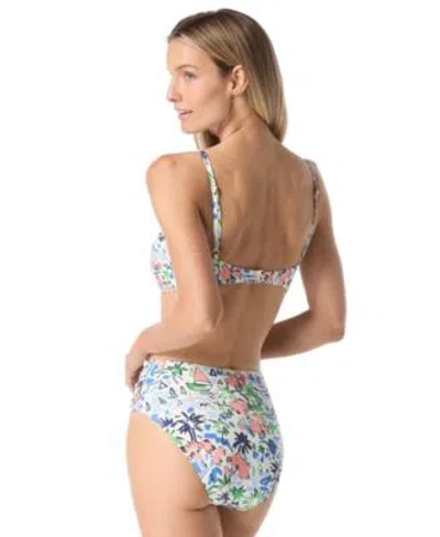 Kate Spade Womens Shirred Bra Bikini Top Shirred High Waist Bottom In Multi