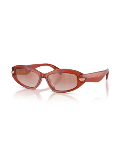 Michael Kors Oval-frame Sunglasses In Brown