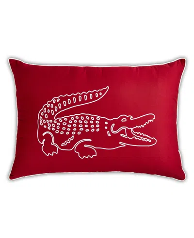 Lacoste Home Closeout!  Big Croc Decorative Pillow, 16" X 24" In Red