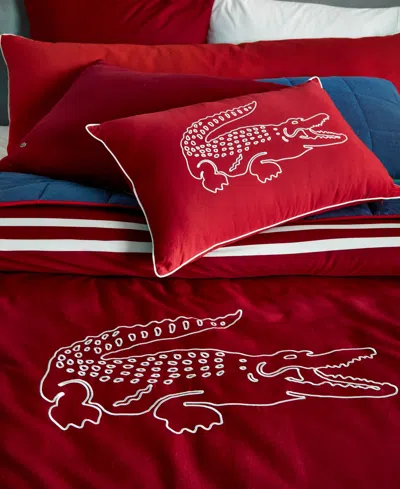 Lacoste Home Closeout!  Big Croc Decorative Pillow, 16" X 24" In Red