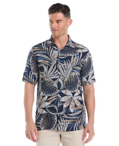 Cubavera Men's Pointillism Tropical Print Short Sleeve Button Down Shirt In Animal Print