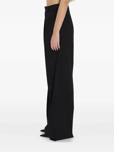 Max Mara High Waist Wide Leg Trousers With Pockets In Black