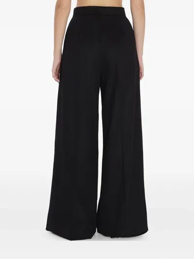 Max Mara High Waist Wide Leg Trousers With Pockets In Black