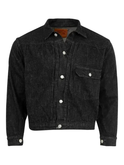 Fullcount Button Denim Jacket In Black