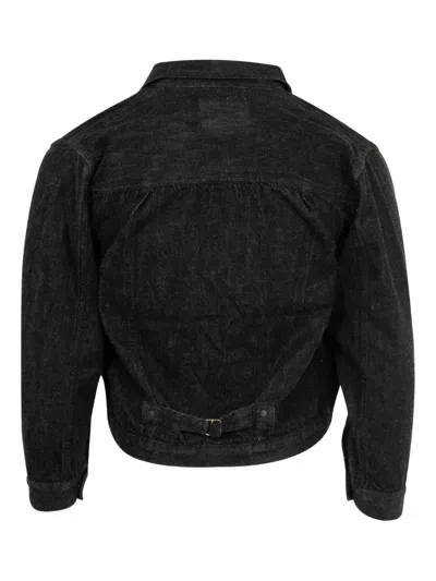 Fullcount Button Denim Jacket In Black