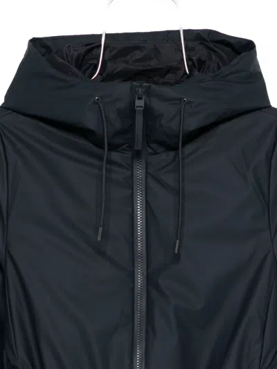 Rains Hooded Belted Coat In Black