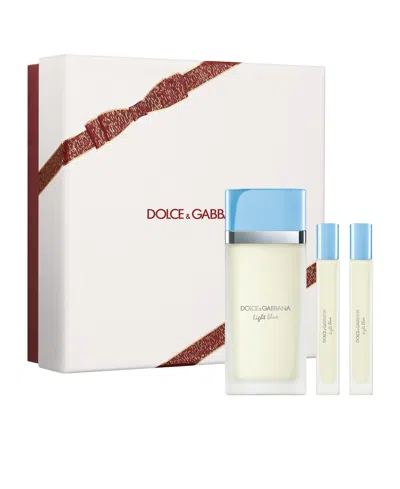 Dolce & Gabbana Light Blue Eau De Toilette Trio Gift Set In Transparent