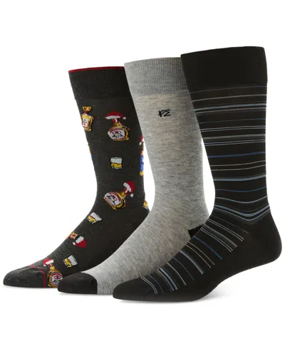Perry Ellis Portfolio Men's 3pk. Mixed Patterned Socks In Multi
