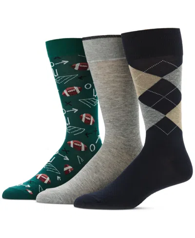 Perry Ellis Portfolio Men's 3pk. Mixed Patterned Socks In Multi