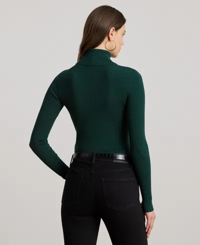 Ralph Lauren Lauren  Ribbed Turtleneck Sweater In Green