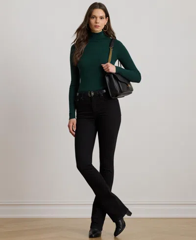 Ralph Lauren Lauren  Ribbed Turtleneck Sweater In Green
