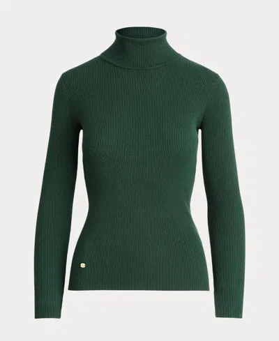 Ralph Lauren Lauren  Ribbed Turtleneck Sweater In Green