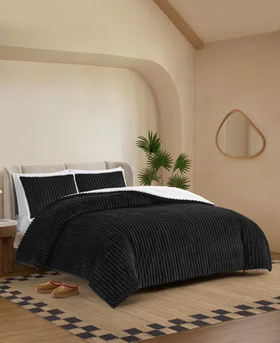 Ugg Avery Ribbed 3-pc. Comforter Set, King In Black