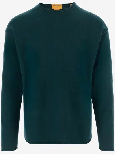 Guest In Residence Cashmere Sweater With Turn-up Cuffs In Green