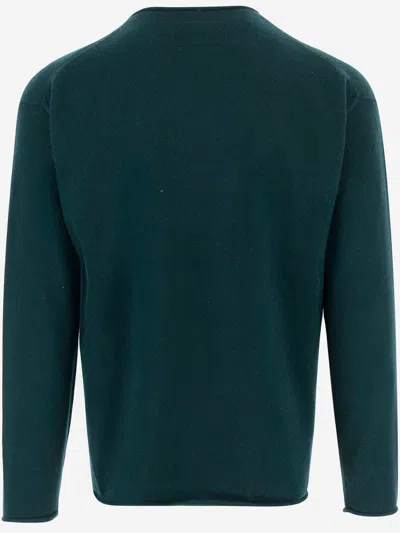 Guest In Residence Cashmere Sweater With Turn-up Cuffs In Green