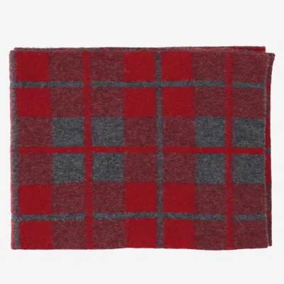 Guest In Residence Wool And Cashmere Scarf With Check Pattern In Red