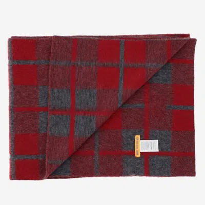 Guest In Residence Wool And Cashmere Scarf With Check Pattern In Red