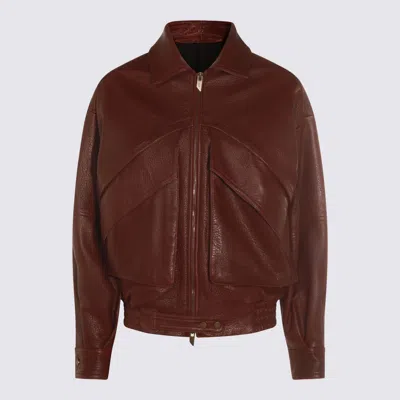 Salvatore Santoro Jackets Brown In Burgundy