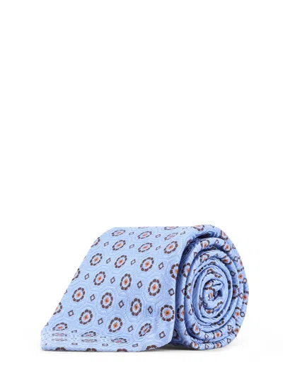 Kiton Geometric-pattern Tie In Blue