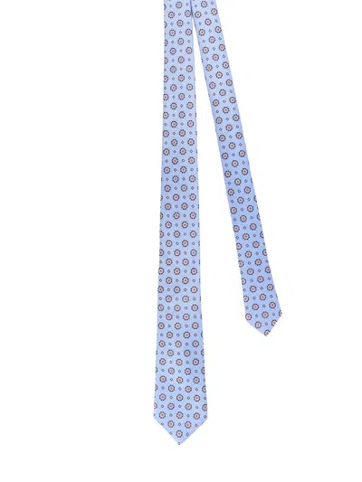 Kiton Geometric-pattern Tie In Blue