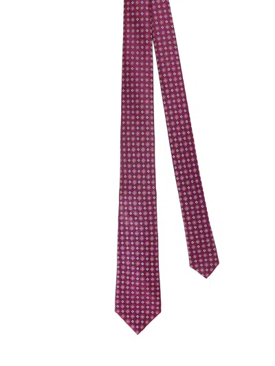 Kiton Geometric-pattern Tie In Purple