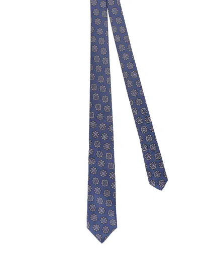 Kiton Silk Tie In Blue