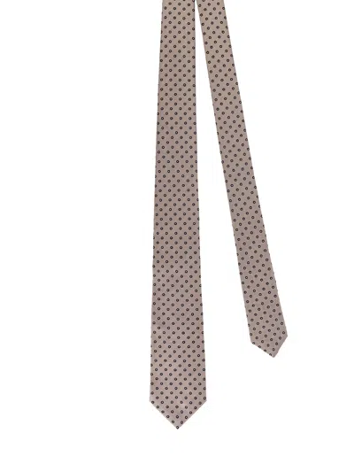 Kiton Dot-pattern Tie In Brown