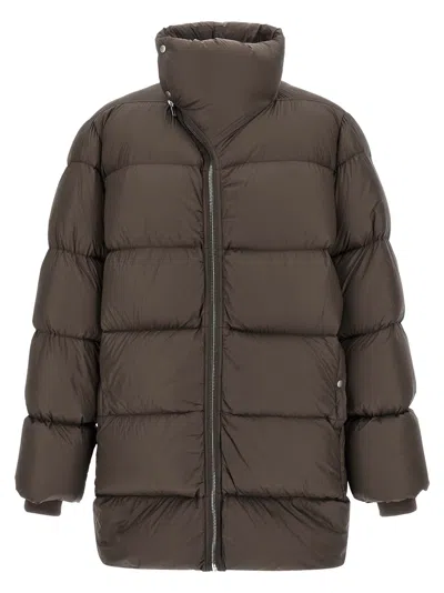 Rick Owens Turtle Zip-front Padded Coat In Brown