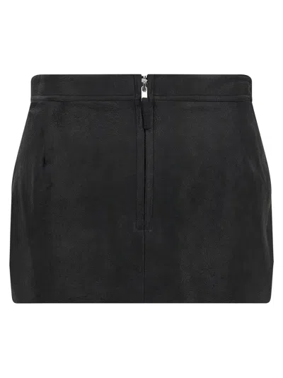 Rick Owens Layered Side Slit Mini Skirt In Black