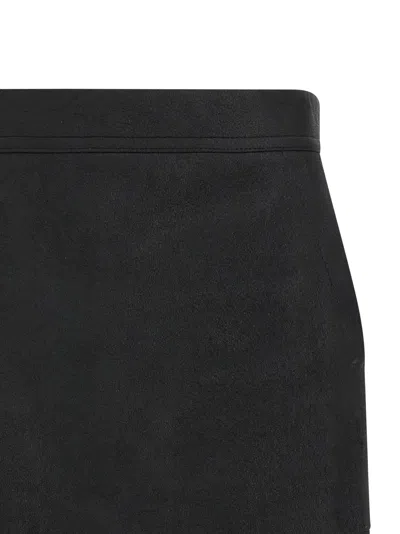 Rick Owens Layered Side Slit Mini Skirt In Black