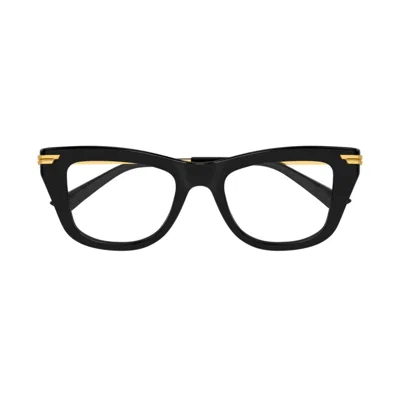 Bottega Veneta Bv1370o001-black-gold-transparent In Black