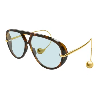 Bottega Veneta Embellished Aviator-style Tortoiseshell Recycled-acetate And Gold-tone Sunglasses In Green