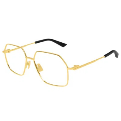 Bottega Veneta Bv1332o Glasses In Gold-gold-transparent