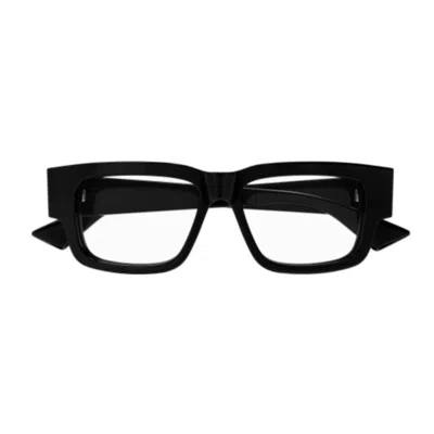 Bottega Veneta Square Frame Glasses In 001 Black Crystal Transpa