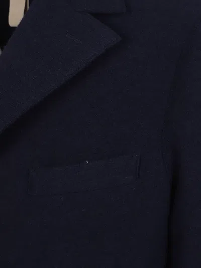 Eleventy Tailored Coat With Flap Pockets And Notch Lapel In Blue