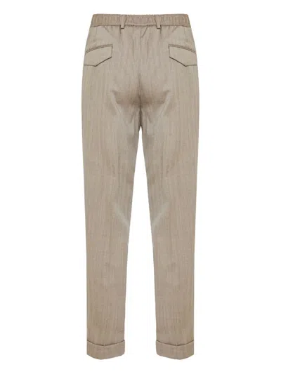 Barba Napoli Drawstring Trousers In Neutral
