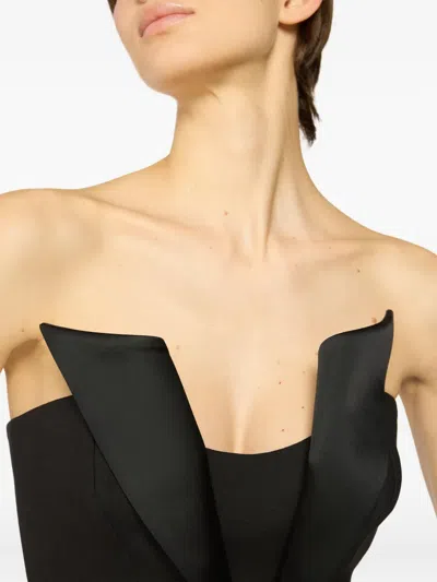 Genny Satin Cape With Drape In Black