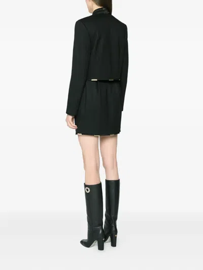Genny Cropped Jacket With Metallic Details In Black
