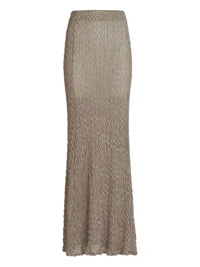 Silvia Tcherassi Ciji Textured Maxi Skirt In Brown