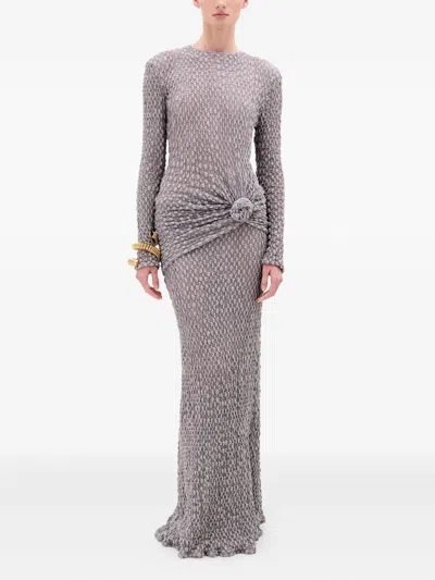 Silvia Tcherassi Ciji Textured Maxi Skirt In Brown