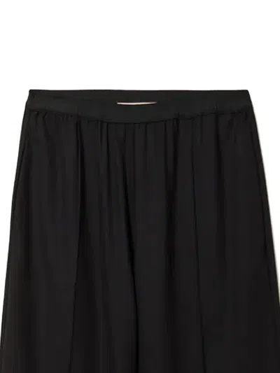 Plan C Elastic-waist Trousers In Black