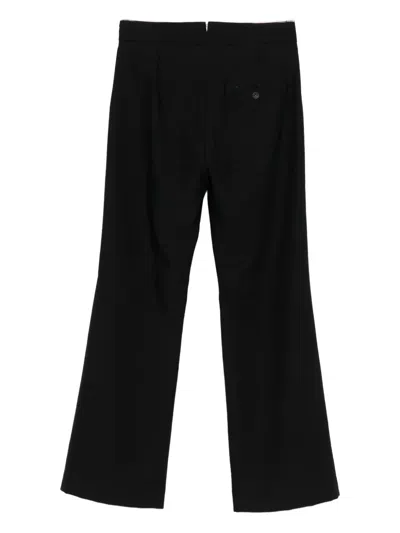 Kristensen Du Nord Flared Wool Trousers In Black